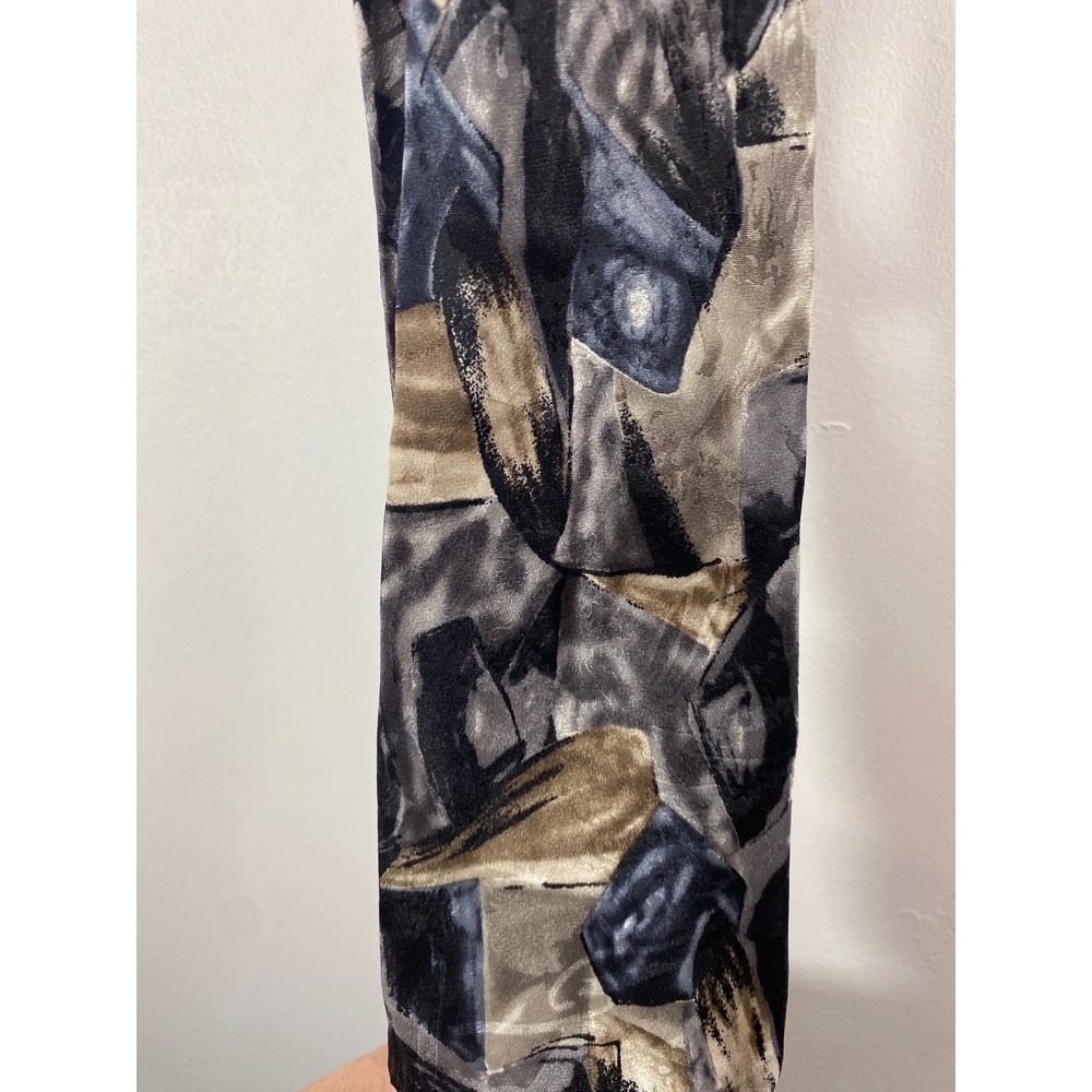 Daniel Hechter Mens Silk Necktie Abstract Geometric Grey Black Tan Blue
